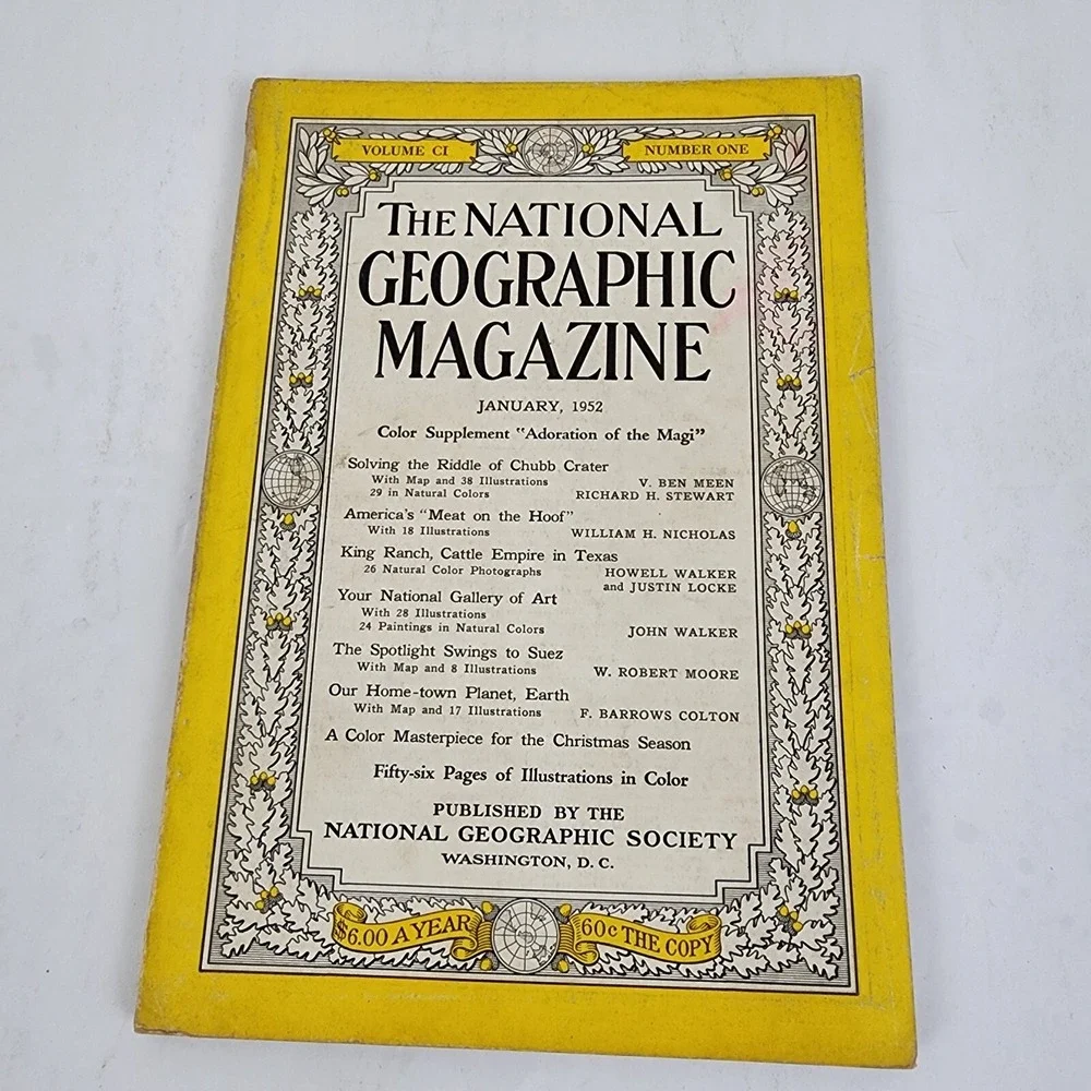 National Geographic‎ Magazine January 1952 No Map